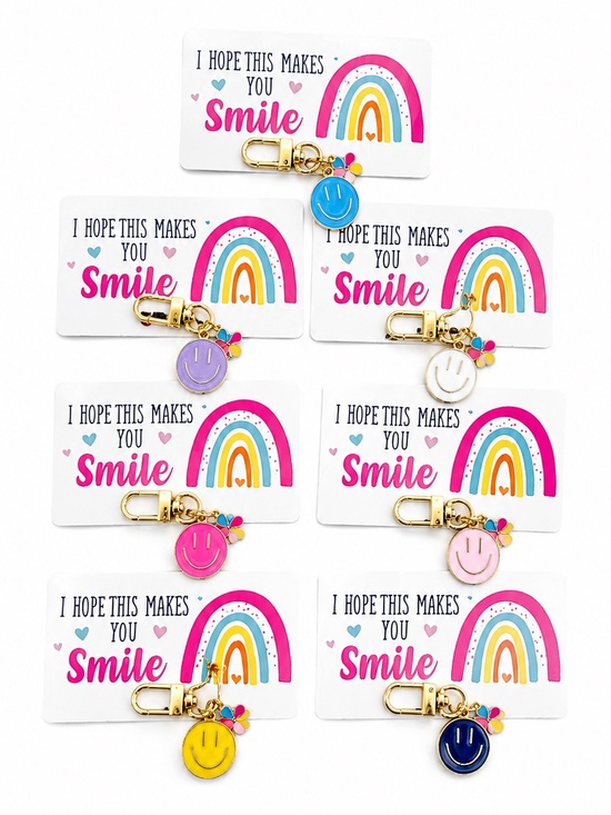 Other - 7 Smile Charm Thank You Card Set with Gold Hardware - Multicolor NEW